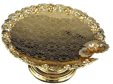 Elegante soporte para tartas de estilo europeo con delicado diseño de cordones para exhibir frutas y postres en hogares o restaurantes con base antideslizante