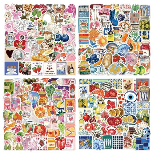 Xanthelle Sticker Aesthetic, Set di 200 Adesivi e Adesivi per Scrapbook, Adesivi estetici per Album Fotografico, Adesivi freschi e Adesivi Vintage