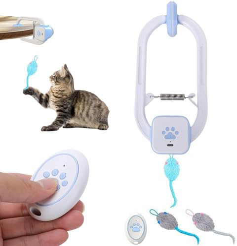 Giocattolo intelligente per gatti – Giocattolo telecomandato per porta, modalità regolabile, gioco interattivo per gattini di taglia piccola, media e grande, per esercizi di stimolazione mentale