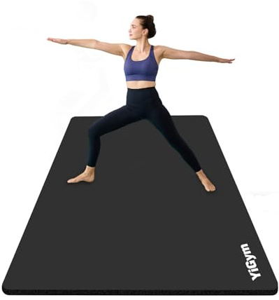 YiGym Tapis de gymnastique - 195 x 90 cm - Grand tapis de yoga - 10/15 mm d'épaisseur - Tapis de fitness XL - Avec sangle de transport et sac