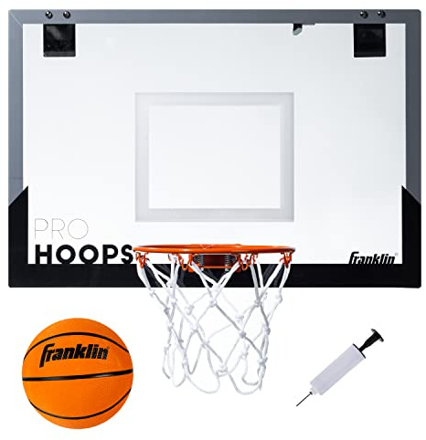 Franklin Sports Over The Door Mini Basketball Hoop - Extra Large 25 Backboard - Slam Dunk Approved Steel Rim - Shatterproof - No Tools Setup for Bedroom + Office - Includes Ball + Pump - XL