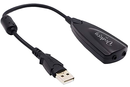 Donkey PC - Tarjeta de Sonido USB 7.1 Con Adaptador a Jack 3.5 mm, Externa Con Cable y Adaptador de Auriculares y Micrófono Para PC, Cable de 15cm