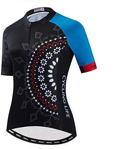 Hotlion Sommar andningsbar cykeltröja kvinnor mountainbike jersey snabbtorkande cykelskjorta kortärmad cykelkläder, Cf2302, M
