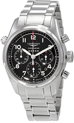 Longines Spirit Chronograph Automatic Black Dial Men's Watch L3.820.4.53.6, Black, Chronograph