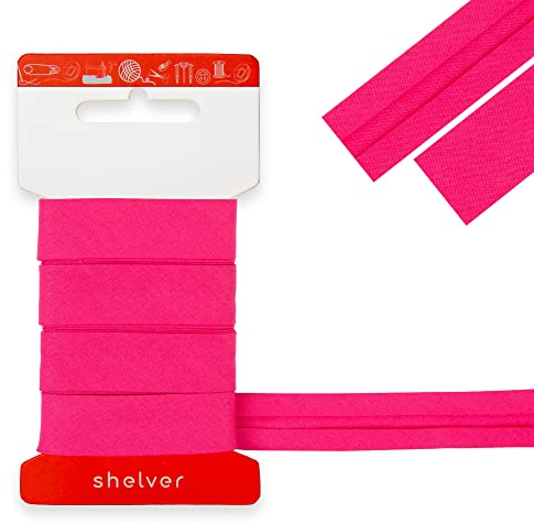 Bias Binding Tape for Sewing, Bias Tape, Bunting Tape, 20mm Single Fold, 100% Cotton, 30 Colours (Dark Pink)