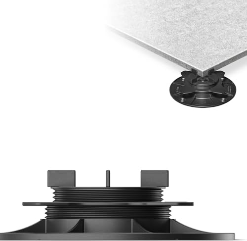 50x LANGFIT® Stelzlager M für Terrassenplatten – Stufenlos höhenverstellbar von 18 bis 36mm – Fugenkreuz 3mm – Flexibles Adaptersystem – Made in Germany – MS-SL18-036-FK