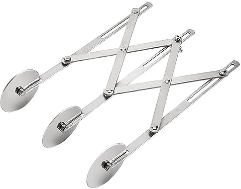 TopHomer Cortador de pizza expandible de 3 ruedas, rodillo divisor de masa multiredondo para pizza, pan y pasteles