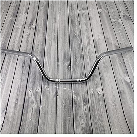 YANHAO Lenker Motorrad Aluminium,Moped Lenker Retro Motorrad-Lenker 22mm 7/8 Klassisches Motorrad-Lenkrad für Royal Enfield Bobber Chopper Cruiser Scooter Griff Bar(Chrome)
