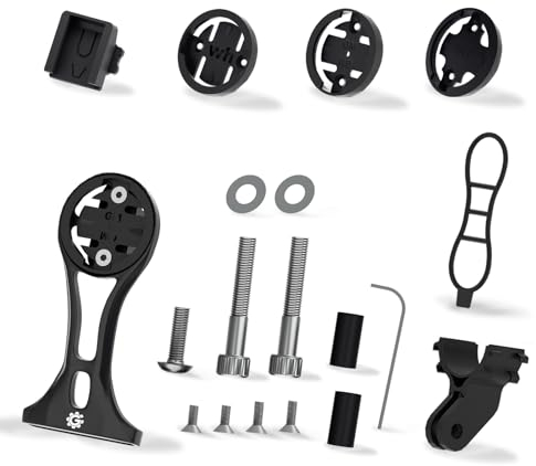 GRQUSTO Fahrrad-Computer-Halterung – GPS-Combo-Halterung für Garmin Wahoo Bryton Cateye, Mountainbike-Zubehör, kompatibel mit 32 mm 1,26 Zoll Lenker, Schwarz