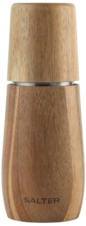 Salter Edith Acacia Sale Mill – Grinder per spezie in legno, legno certificato FSC®, meccanismo di macinazione in ceramica, ghiaia regolabile dalla raffinatezza, adatto per sale rock BW13049AEU7
