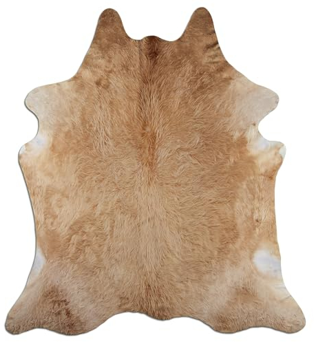 Livorio Premium Kuhfell Teppich - Beige - einmaliges Naturprodukt aus Südamerika | Rinderfell | Echtfell