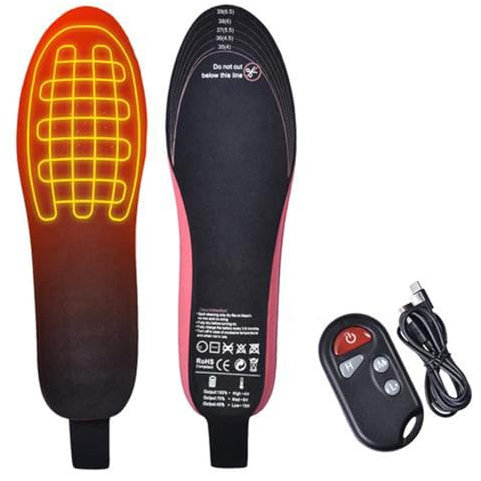 Wiederaufladbare beheizte Einlegesohlen, langlebige elektrische Einlegesohlen, elektrisch beheizte Einlegesohlen, ferngesteuerte Heizeinlagen, perfekt für Winterkomfort und Outdoor-Aktivitäten