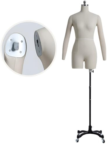 Maniquí ajustable de medio cuerpo de espuma suave con forma de vestido, alfileres insertables para confección de modelo femenino, maniquí de sastre,Witharms-XL-Model86