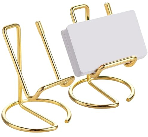 CNAFGBGG Porte-cartes de visite en or 2PCS, détenteur de cartes de visite en métal, détenteur de carte réutilisable pour le bureau, support de cartes portables pour les hommes et les femmes..