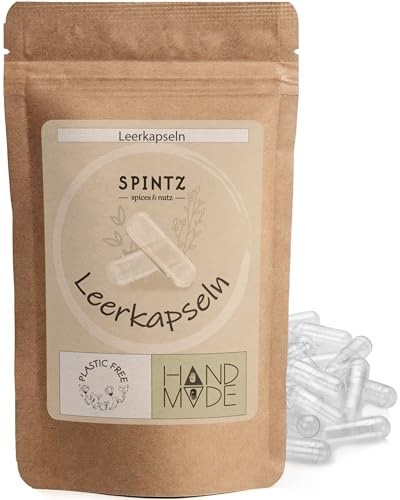 SPINTZ Gélules vides végétaliennes HPMC taille 0 (500 gélules) | Testé en laboratoire indépendant | Emballage sans plastique & durable | 100% cellulose végétale, non-GMO, sans allergènes, transparent