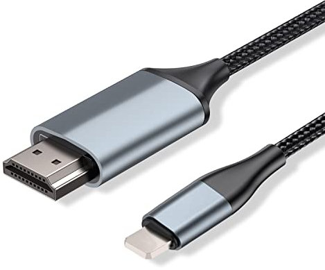 lulaven 2-in-1 Lightning & Typ C zu HDMI Kabel 2M, HDMI Kabel für iPhone, Duale Schnittstelle für alle iPhones (16/15/14/13/Pro/Max) & iPad Pro/Air,1080P HD, Sync Video und Sound