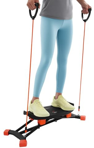 Slide Stepper Appareil d'entraînement pour les jambes Mini Slide Stepper avec bandes de résistance pour maisons, gymnases, bureaux