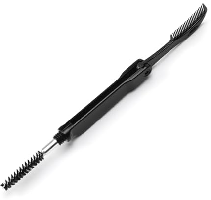 Pettine portatile per sopracciglia, modellatore per ciglia, pennello a doppia testa, strumento per toelettatura, modellatore pieghevole per pennello per mascara