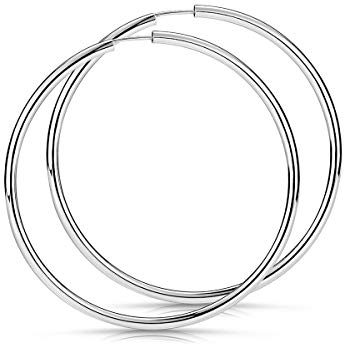 Materia Große Creolen Silber 925 Damen Ohrringe Ringe 47mm hängend SO-94