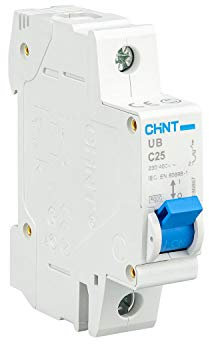 CHINT Interruptor Automatico Magnetotermico Gama UB 1P 3P 4P Domestica Curva C (1 Polo, 25A)