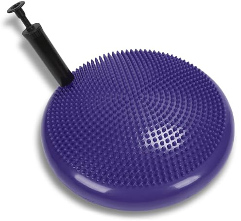 Inflated Stability Balance Board, Wobble Cushion Balance Disc for Yoga and Balance Exercise, Stability Trainer to Help Improve Sitting Posture & Back Pain Relief, Fitness (Purple)