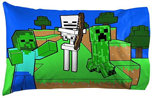 Jay Franco Minecraft Creative Mode 100% Baumwolle Kopfkissenbezug 50x70cm