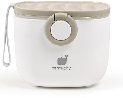 Termichy Milk Powder Dispenser Baby Milk Powder Dispenser, 250 g Airtight Portable Milk Powder Container for Travel, with Scraper and Spoon (Khaki, 1 Piece)