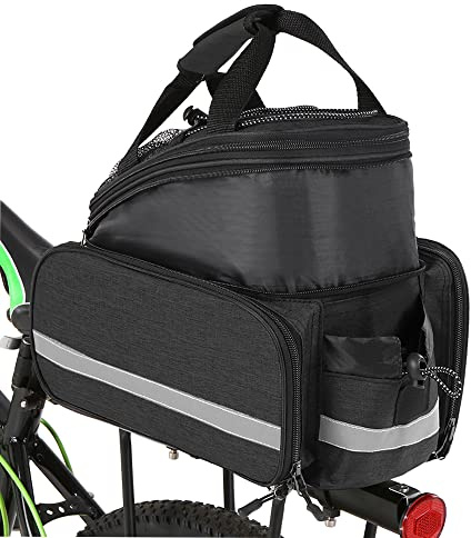 HUIOP Borsa per sedile posteriore per bicicletta Borsa per valigie per bici multifunzione MTB impermeabile espandibile con custodia antipioggia,Borsa portabagagli per biciclette