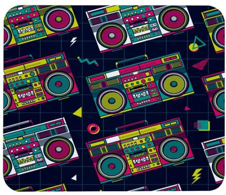 VAPOKF Gaming Mouse Pad, Retro Pop Radio Prints Mouse Mat for Desk Home Office, Non-Slip Rubber Base Keyboard Pad, Laptop Desk Pad Mousepad