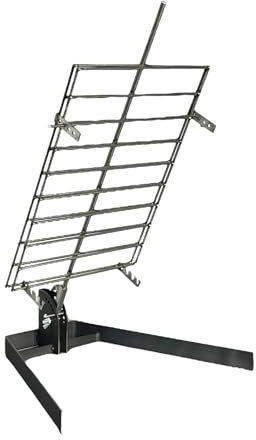 Asador Libro Estaca de hierro con Base regulable giratorio Parrilla Argentina (50 x 35cm)