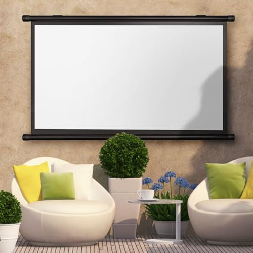 Écran de Projection Mural à déroulement Manuel 40 Pouces, 50 Pouces, 60 Pouces, HD 4K, pour Home cinéma, intérieur et extérieur, formats 4:3 et 16:9 (50 Pouces (16:9))