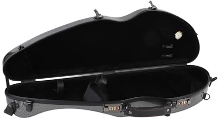 RiToEasysports Estuche Violín 4/4, Ligero Fibra Carbono con Cerradura Combinación y Monitoreo Humedad Estuche Profesional para Músicos Estudiantes Viajes Conciertos Seguros