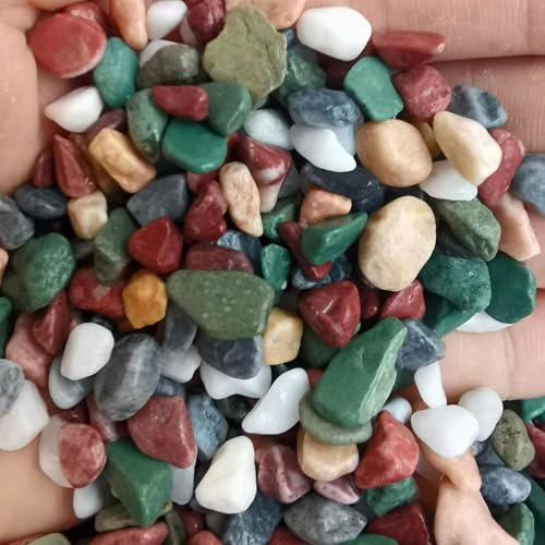 ZYQUES 950 g pequeñas piedras decorativas, piedras decorativas naturales 6-9 mm guijarros de río pequeños jade guijarros pulidos para maceta, relleno de jarrones, manualidades, acuario, decoración de