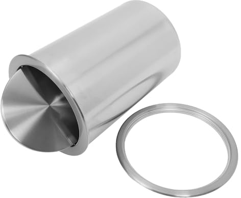 SUPVOX Cubo de Basura Empotrado en Encimera de Acero Inoxidable con Tapa Abatible Silenciosa, Diseño Integrado para Cocina y Baño, Capacidad Mediana, Resistente y Multifuncional