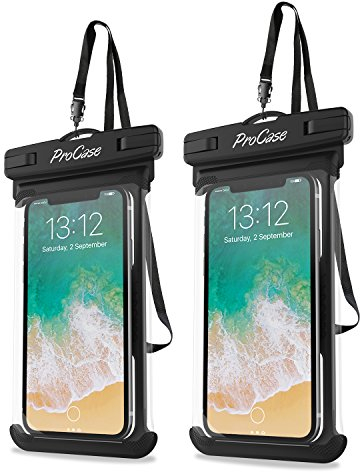 ProCase 2 Stück Wasserdicht Handyhülle,Unterwasser Hülle IPX8 Waterproof Handytasche für 6.9 iPhone 17 16 15 14 13 12 Pro Max Plus Air/Galaxy S24 S23 Ultra S22 A54 Weiteren Smart Phone bis 7 Zoll