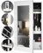 CARME Katie Jewellery Storage Cabinet with Mirror & LED Lights - Wall Mounted & Tabletop Armoire for Bedroom, Vanity & Bathroom -Cosmetics Beauty Organiser with Ring, Necklace & Earring Holder - White
