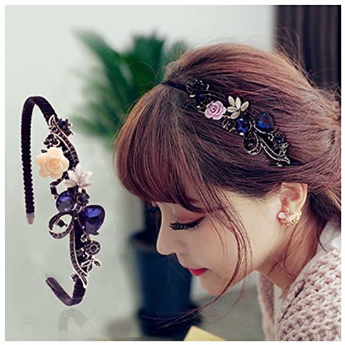 Crystal Rhinestone Headband 1920s Vintage Flower Pearl Hair Hoop Bridal Bow Hair Band Headpiece Accessories for Women Girls (Crystal Flower)