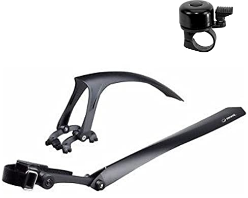 RBRL R-770 Schutzblech-Set für Rennrad Spritzschutz 26 - 28 Schwarz inkl. Fahrradklingel