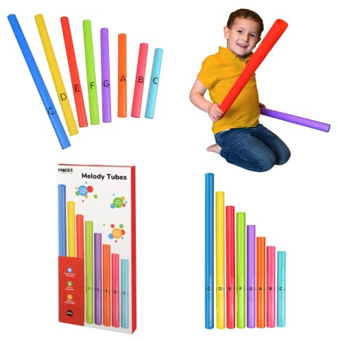 Halilit Melody Tubes Gift Set. 8 Musical Melody Tube Instruments for Kids. Diatonic 8 Note. Use Indoor or Outdoor. Suitable for Boys & Girls from 2 years +, Multicoloured