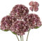 Hollyone 4 pcs Pink Grey Hydrangea Artificial Flowers with 16.9'' Long Stem, Fake Flowers Dried Flowers, Artificial Hydrangea Plants for Kitchen, Home Decor, Party, Wedding Decorations