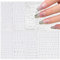 8 Feuilles Autocollant Sticker Nail Ongle Auto-adhésif Décalque de Transfert forme Étoile Lune Cœur Croix Stickers Pochoir Décoration DIY Manucure Pour Soirée Fête Anniversaire Baptême Nouvel An