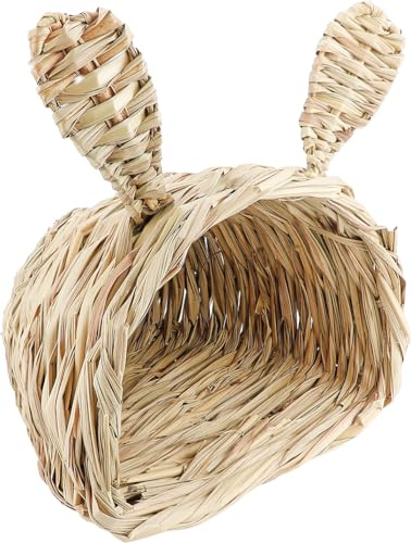 ZJIVQO Rabbit Grass House Hand Woven House Guinea Pig Grass House for Rabbit Chinchilla Nest Bunny Natural Hideaway Hamster Chew Toys for Guinea Pig Gerbils Chinchilla Small Animals