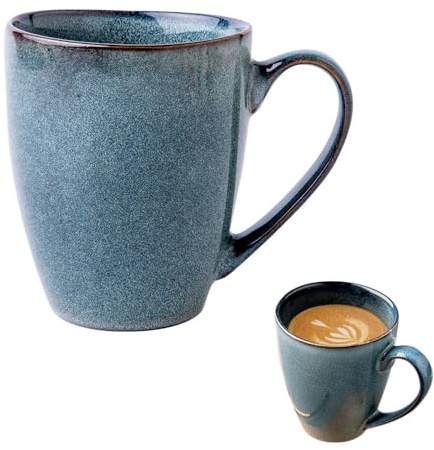 IGTOPS Taza de café grande, 500 ml, cuenco grande para sopa con asa, cuenco de cereales, taza de té de cerámica, cuenco de desayuno, cereales, sopa, leche, té, regalo de cumpleaños, taza de capuchino