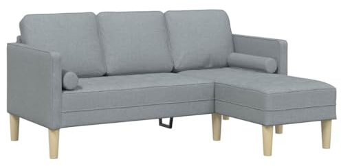vidaXL Sofa Set Light grey 173 x 131 x 67 cm Fabric, Living Room Sofa, Soft Touch Furniture, Durable Fabric, Comfortable Seating, Stylish Couch, Modern Home