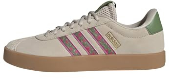 adidas Women's Vl Court 3.0, Crystal Linen/Crew Green/Bahia Magenta, 8.5