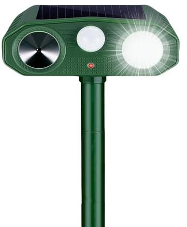 Répulsif Chat Ultrason, 3 Modes Repulsif Chat Solaire & Solaire et USB Répulsif Animaux, IP54 Étanche Repulsif Chat Exterieur avec Détecteur et Flash pour Chats Chiens Souris Ratons Animaux de Jardin