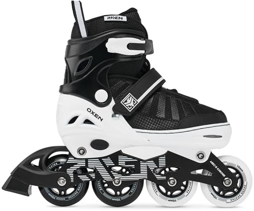 RAVEN Inline Skates Inliner für Kinder und Erwachsene OPTIONAL 2in1 mit Schlittschuhen verstellbar Oxen (Oxen White ohne Kufen, 38-42 (25cm-27,5cm))