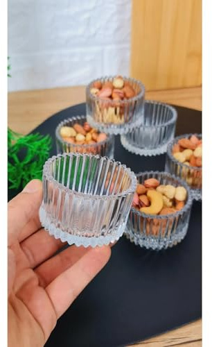 Lot de 6 mini coupelles à trempette – Verre ou bambou – Petites coupelles pour ketchup, mayonnaise, sauces, trempettes, confiture, miel, beurre, snacks, noix, entrées et desserts – Petites coupelles