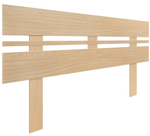 DHOME Tête de Lit en Bois MDF Recyclé Style Horizontal Large avec Pieds pour Lit Type Palette Quincaillerie Incluse (140x115 Horizontal Large, Bois Naturel)