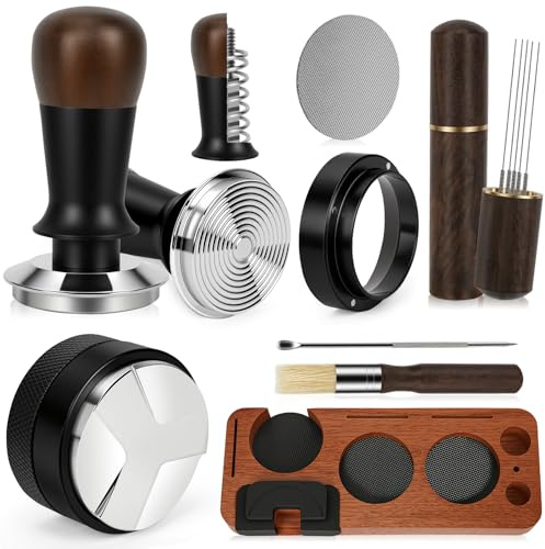Y-Step Barista Zubehör 8pcs, 51mm Espresso Tamper Set mit Tamperstation